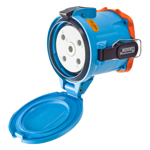 63-94077 - DSN150 RECEPTACLE POLY BLUE SIZE 5 TYPE 4X IP 69 3P+N+G 150A 125/250 VAC 60 Hz NO AUX